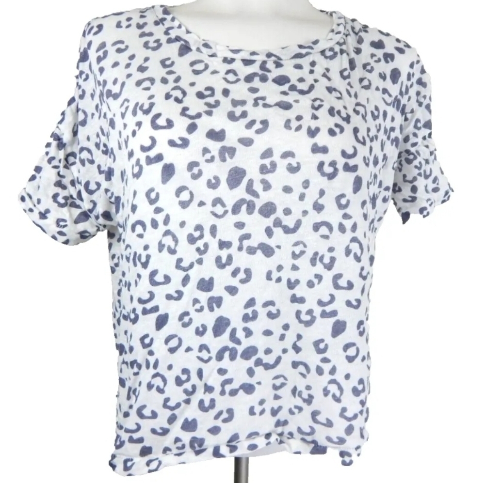 Rails Roman Linen Blend Leopard Print Tee - image 2